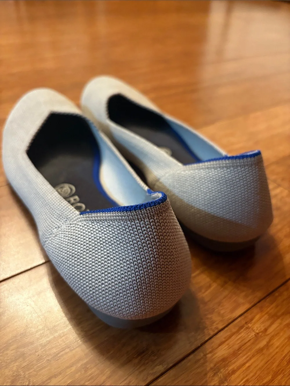 Rothy's Light Gray Knit Slip-On Ballet Flats round toe - size 9